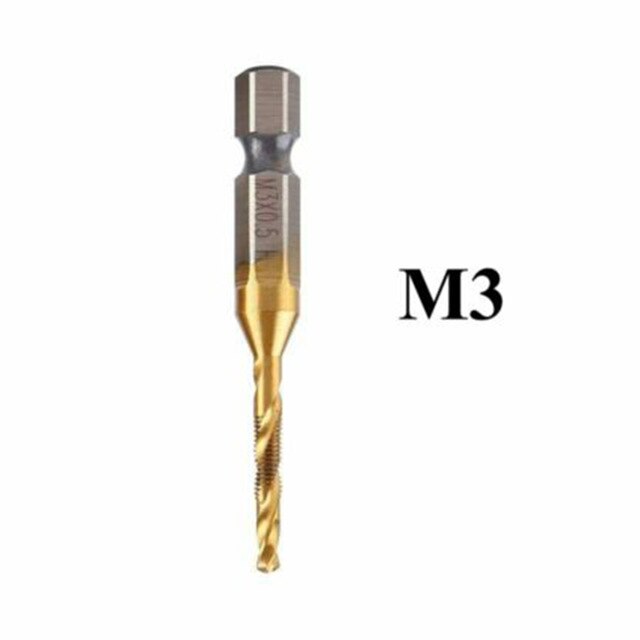 Hss zeskant combinatie tap boor verzinkboor ontbramen composiet schacht eool set: M3 0 5mm
