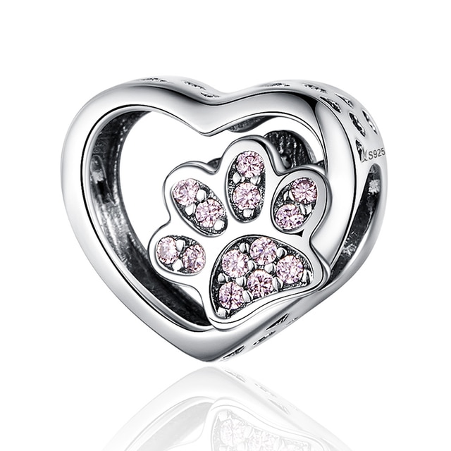 WOSTU autentico 100% argento Sterling 925 zircone rosa perline di cristallo fascino misura originale ciondolo braccialetto argento 925 creazione di gioielli: FIC1191