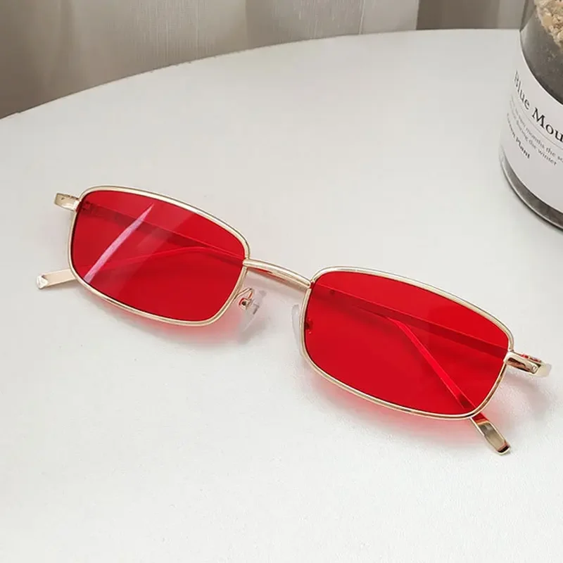 Small Rectangle Sunglasses Men Women Vintage Square Driving Sun Glasses Luxury Brand Metal Frame Eyewear 선글라스