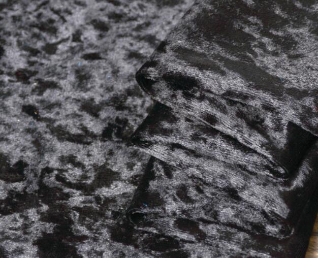 Sammetstyg tyg skrynkligt vackert silkeslent velourtyg för sammetsklänning kläder lyxigt mjuk sammet hemtextilgardin: 1 svart