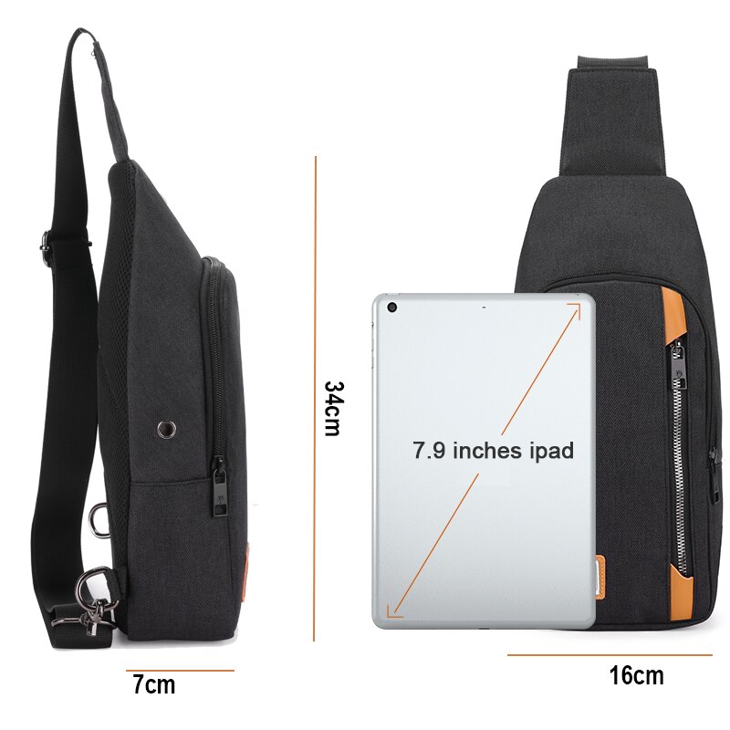 Goloen Wolf Anti-Theft Men's Messenger Bags Multi-pocket Sling Shoulder Bags Casual Chest Pack Laptop Travel Crossbody Bags Male