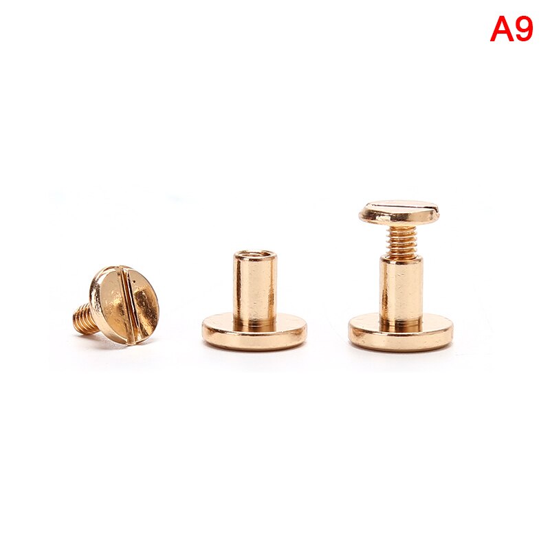 10 pièces 5mm/6.5mm/8mm bagages en cuir métal artisanat solide vis clou Rivet Double tête incurvée ceinture/sangle Rivets livre vis à: 9