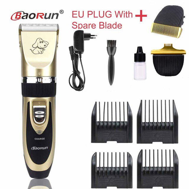 Rechargeable Pet Cat Dog Hair Trimmer Grooming Kit Horse Electrical Clipper Shaver Set Haircut Machine: full kit D