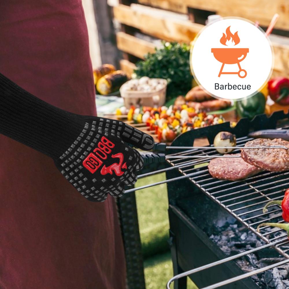 Inkbird 1472℉ Extreme Heat Resistant Grilling Gloves Aramid fabric Non-Slip Silicone Insulated Grill Mitts Baking