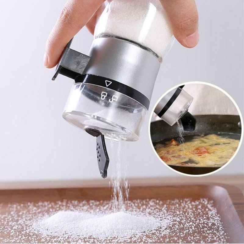 Push-type Salt Dispenser Spice Shaker salt shaker salt and pepper spice jar spice container Kitchen supplies