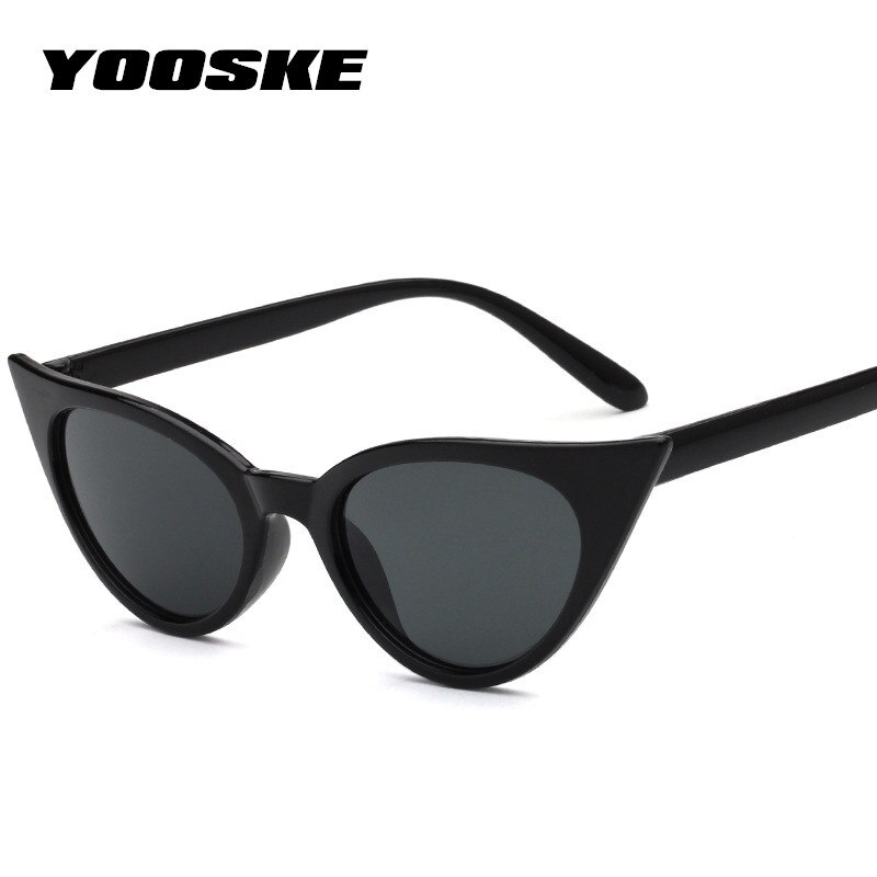 Gafas de sol YOOSKE de ojo de gato, gafas de sol Retro de tamaño pequeño, gafas de sol estilo ojos de gato, cristales transparentes, montura de gafas Vintage para mujer