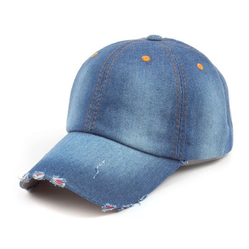 #39 gewassen denim dames baseball pet licht board bone pet casual pure kleur stiksels heren platte hoed snapback petten: 3