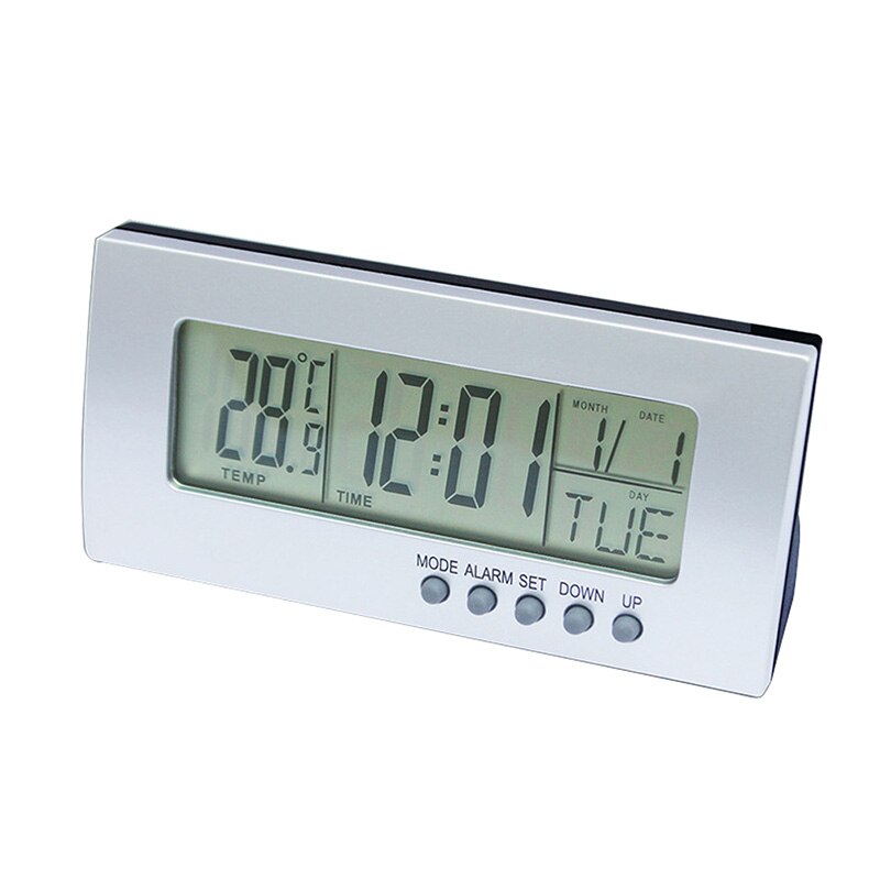 LCD Digital Alarm Clock 12/24H Alarm Clock Date Temperature Display for Bedroom Table Decor