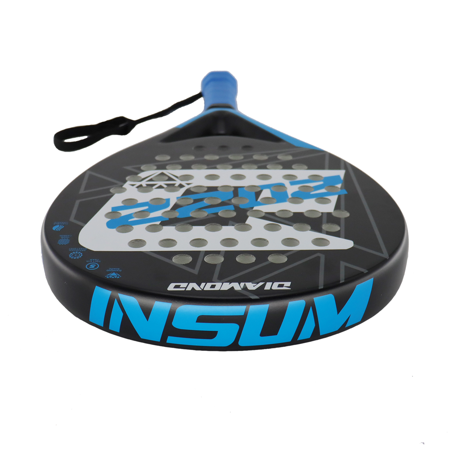 INSUM Padel Racket Carbon Fiber Soft EVA Surface High Balance Diamond Shape Sports Racket for Advanced Players Paddle
