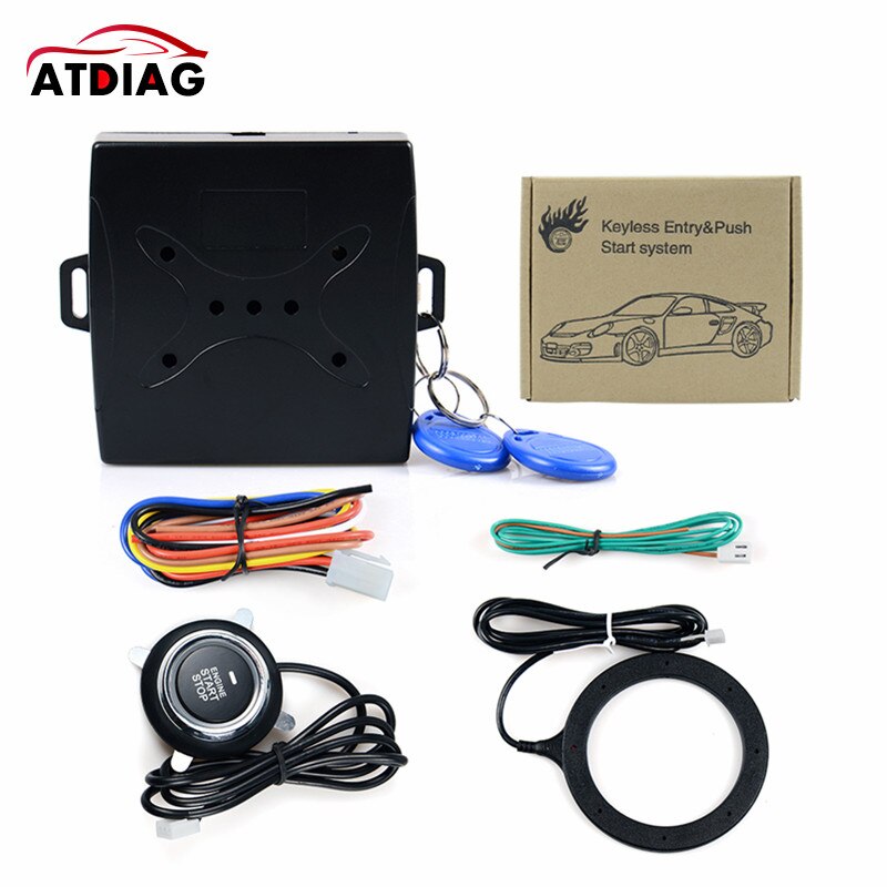 Auto Car Alarm Car Engine Push Start Button RFID Lock Ignition Starter Keyless Entry Start Stop Immobilizer Anti-theft System