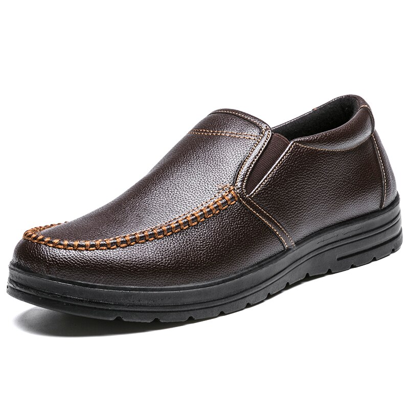KELLYMen's set foot men's shoes Business leather shoes for men Lightweight casual shoes for men: brown / 6.5