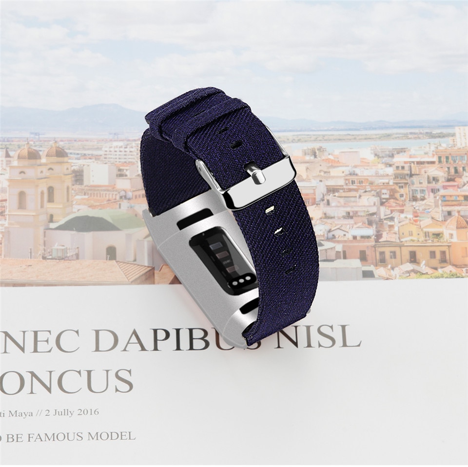 Banda da lona para fitbit carga 3 4 pulseira inteligente loop para fitbit carga 3 4 banda de pulso substituição correa
