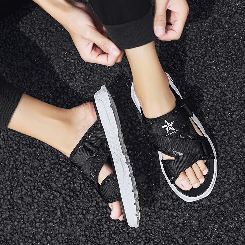 Cyytl sommar för män friluftssandaler sömmar mjuka och bekväma flip flops andas avslappnade lätta tofflor
