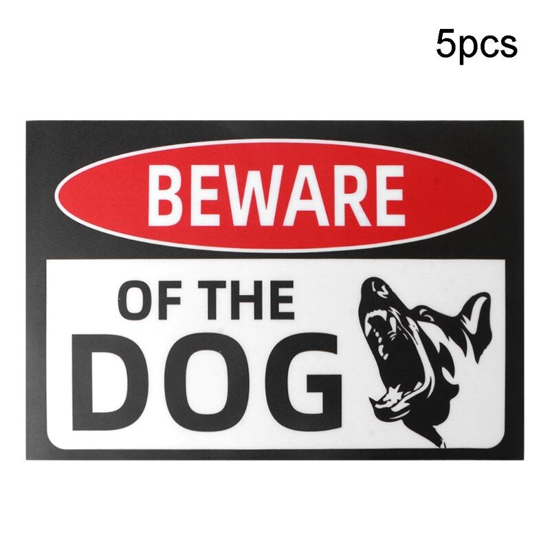5Pcs Univeral 30X20Cm 11.8X7.8 Inches Lijm Pas Hond Teken Voor Hek Poorten Sticker muur Waarschuwing Guard Hond Borden