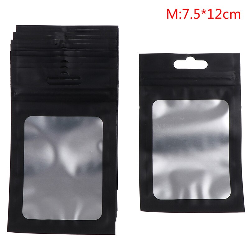 20Pcs/Pack Matte Zip lock Plastic Bag Aluminum Foil Hologram Food Pouch Small Water Proof Zipper Reclosable Pouches 3 Size: BKM