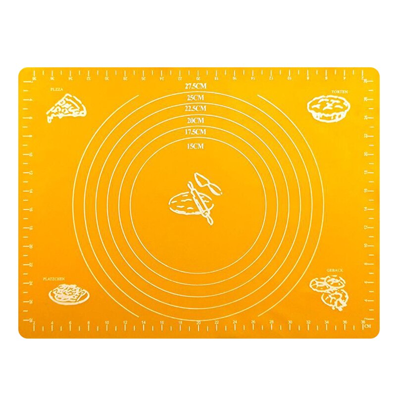 Silicagel Gebak Bakken Rolling Cut Mat Clay Fondant Ice Cake Deeg Pad Bakken Gebak Rolling Mat Bakvormen Liner Keuken tool: 04 Orange