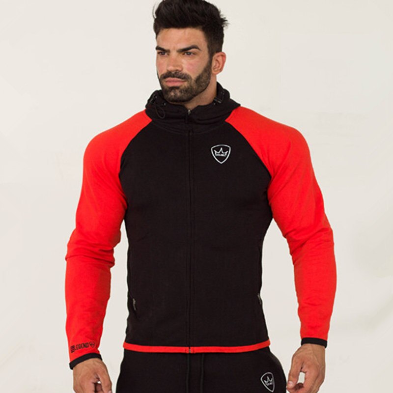 Autumn Winter Men Joggers Sweatpants Man Outdoor sports Run Workout Training Trousers Male Gym Fitness Pants Sportswear Bottoms: Black red / L