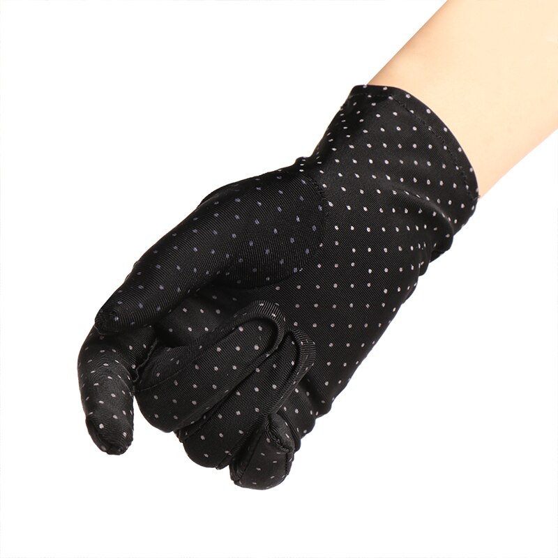 Gants d&#39;été Anti-UV pour femmes, mitaines fines à points élastiques, protection solaire pour la conduite, gants courts pour femmes et filles, accessoire de vêtements