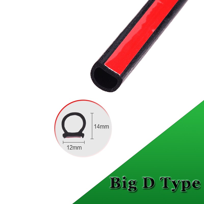 5 Meter B D Z P Type Auto Deur Afdichting Strip Auto Sticker Rubber Geluidsisolatie Anti-Dust Geluidsisolatie afdichting Strip Accessoires: Big D Type