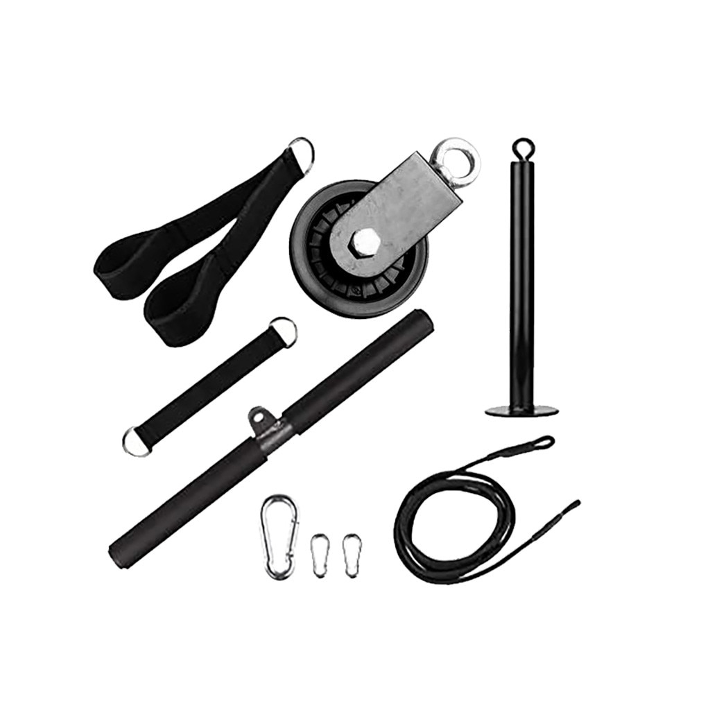 Fitness Diy Gym Pulley Cable Machine Attachment System 9pc Indoor And Outdoor Lifting Forearm Arm Strength Fitness Equipment #3