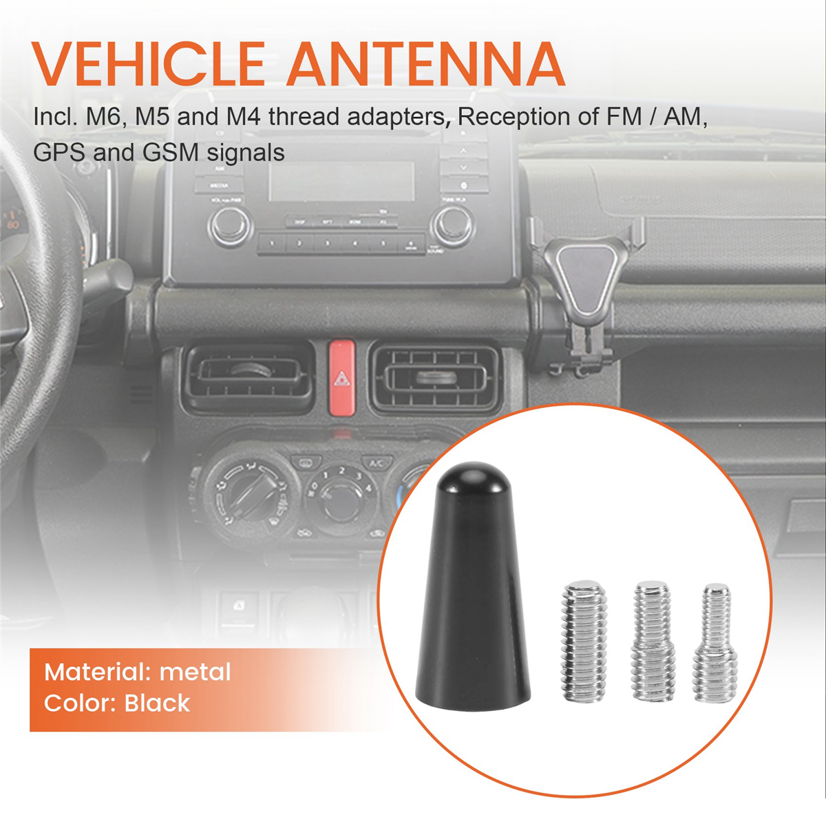 Antenna 3 Cm Roof Antenna Short Pole Antenna Car Pole Antenna Short Adapter Radio Foot