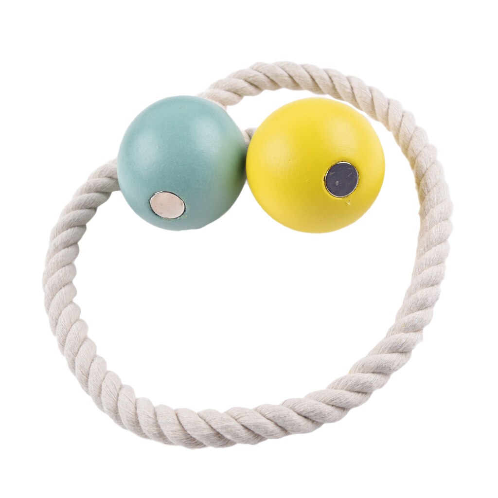 2 Stuks Hout Kralen Magnetische Tie Terug Gordijn Gordijn Clips Houden Backs-10 Kleuren Beschikbaar: Yellow Blue