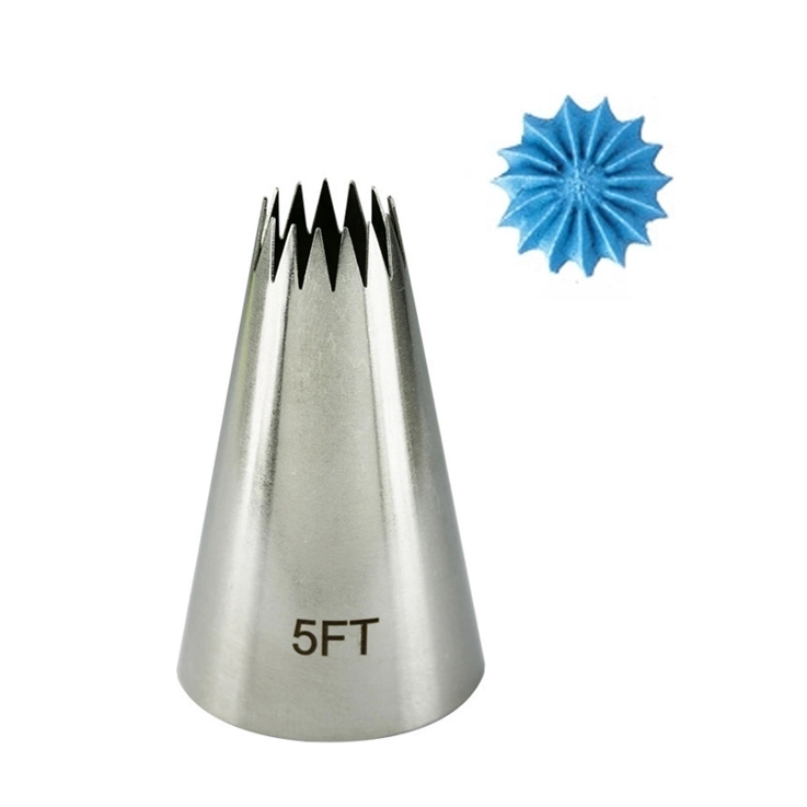 Boquillas para glaseado de punta de estrella abierta de gran tamaño, juegos de puntas de pastelería para decoración de pasteles y galletas, herramientas para pasteles Fondant: 5FT