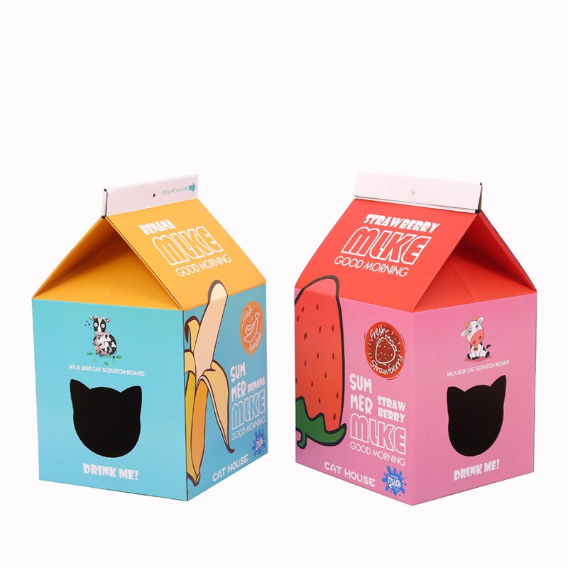 Caixa de leite gato casa gatinho cama pet scratcher papelão gato garra ponto proteger móveis papel ondulado brinquedos para gato animal estimação fornecimento