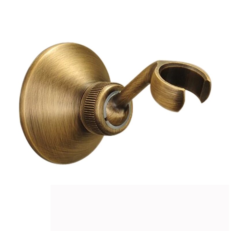 Support Hand Shower Stand Held Wall Mounted Round Shower Head Holder Golden Colors / Antique Brass Bracket Universal Adjustable: Antique