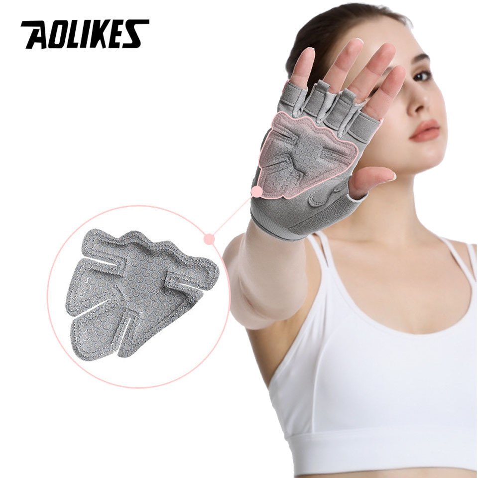 Aolikes 1 paar fitnesshandschoenen voor bodybuilding, sport, fitness, dumbbell workout, ademende handschoenen voor crossfit en gewichtheffen