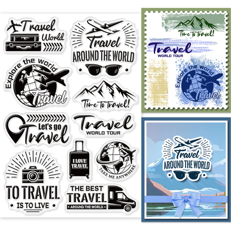 1PC Gear Background Clear Stamps Gear Decorative Clear Stamps Silicone Clear Stamps for Card Making Clear Silicone Seal Stamps