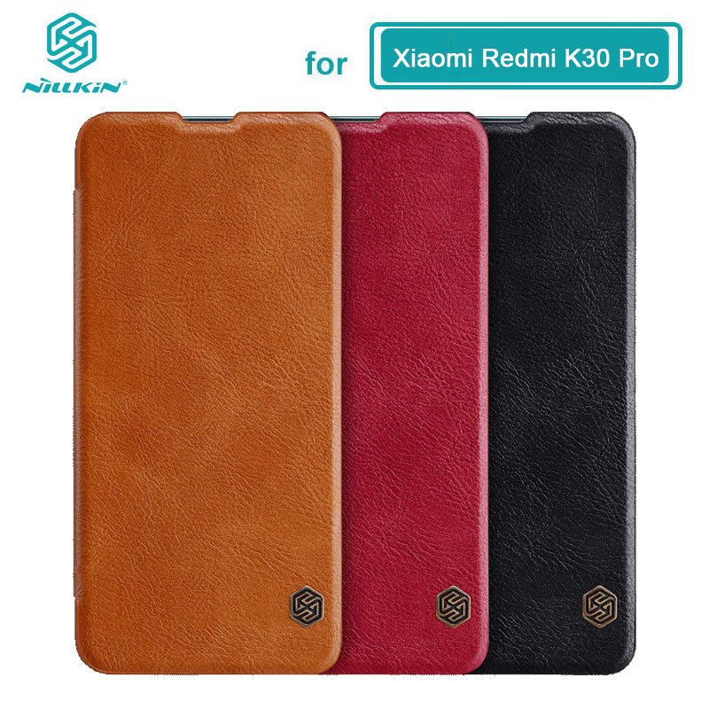 Nillkin Case for Xiaomi Pocophone F2 Pro / POCO X3 NFC Qin Series PU Leather Flip Cover For Xiaomi Redmi K30 Pro Case