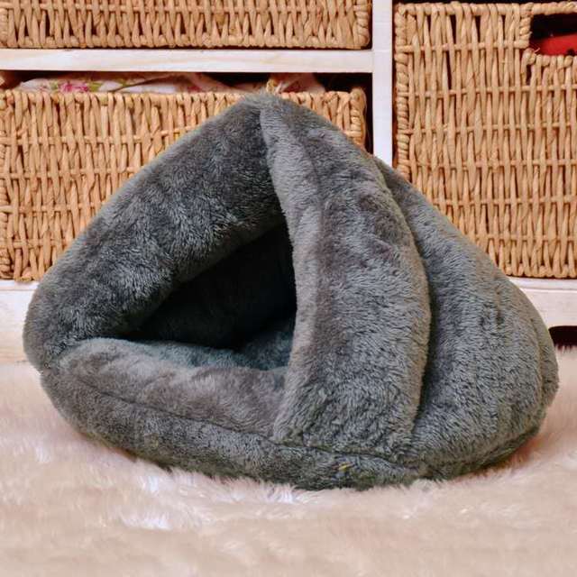 Pantoffel Katze Nest Weiche Katze Bett Welpen Zwinger Chihuahua Schlafsack Katze matt Waschbar Haustiere Höhle Haus Winter Warme Hund liefert: grau / XL 55X50X40cm