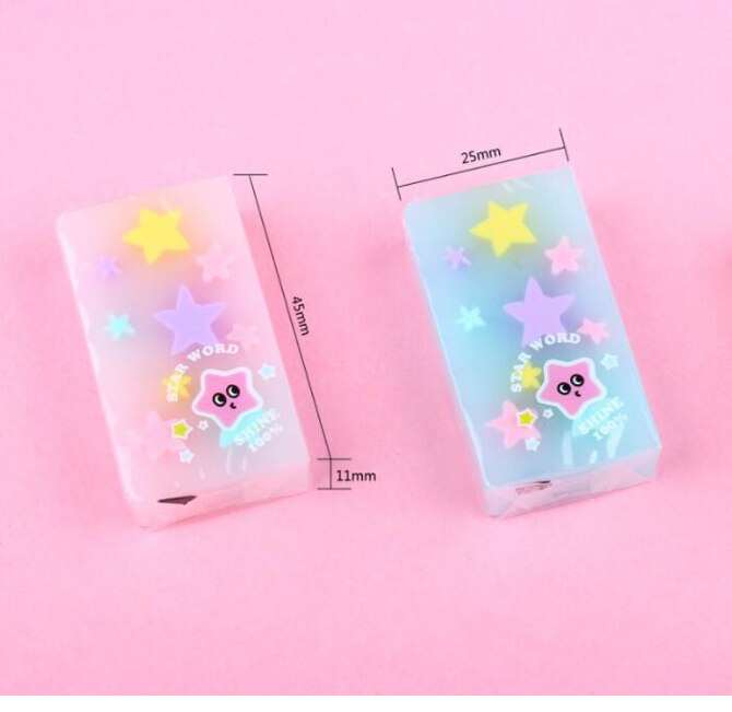 1PC Cartoon Star Eraser Children&#39;s Candy Color Erasers Students Write Draw Stationery Korean Girls Love (SS-1001)