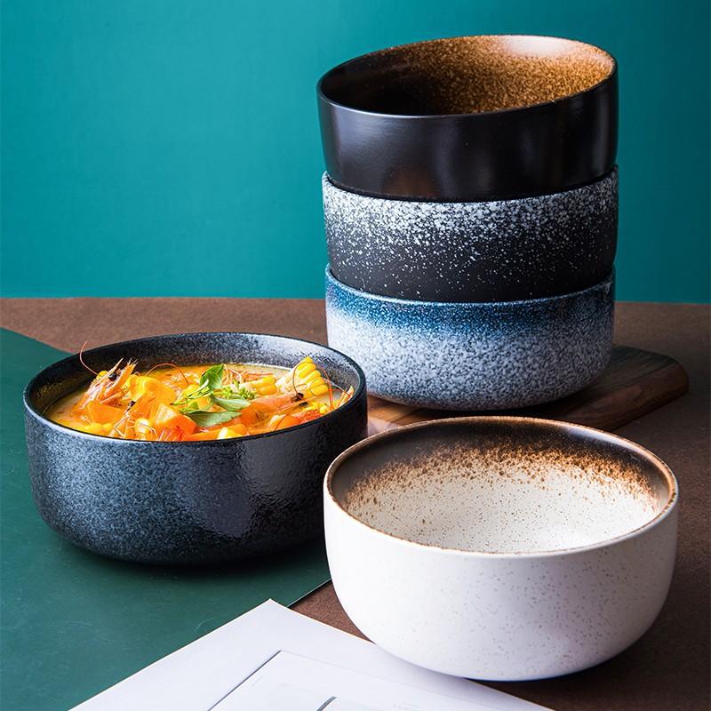 Japansk stil keramisk nudelskål restaurant suppeskål ramen matte frukt risskål servise restaurant kjøkkenverktøy
