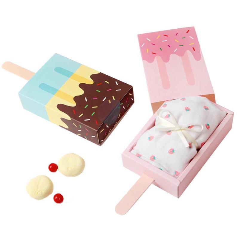 6 stk is form æsker sød tegneserie skuffe papir boks baby shower fest sød slik emballage til børn fødselsdag favor