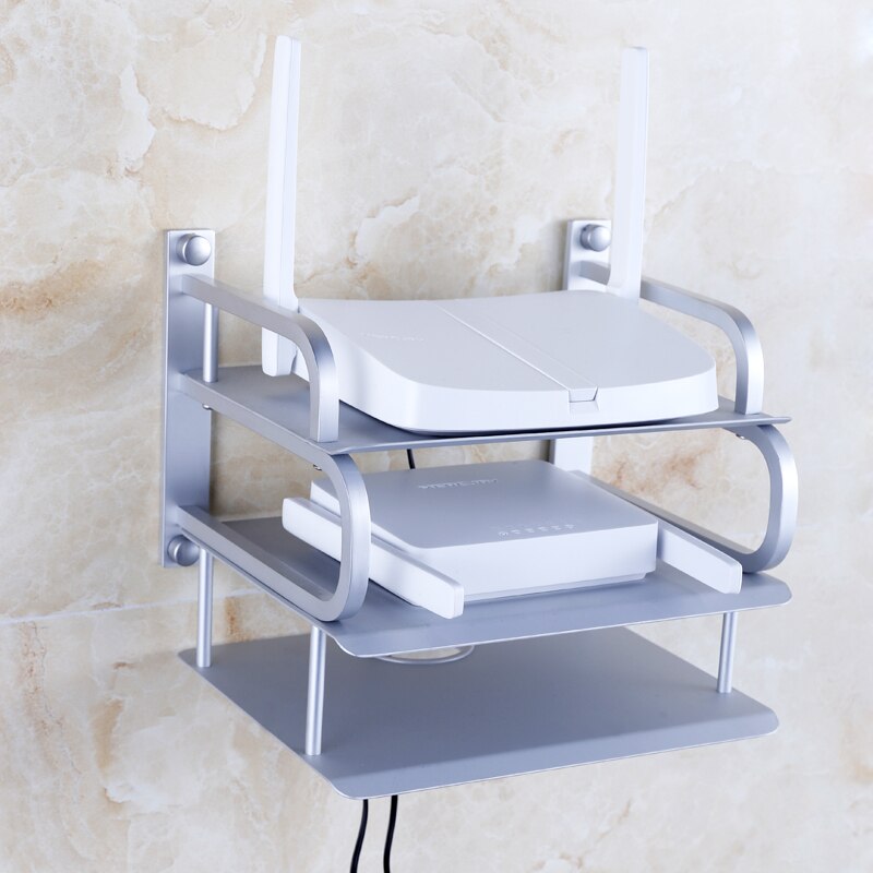 Metal Wall Mounting Wireless Wifi Router Boxes/TV Set-Top Box/DVD Player Stand/Telephone Holder Rack Shelf Bracket WJ506