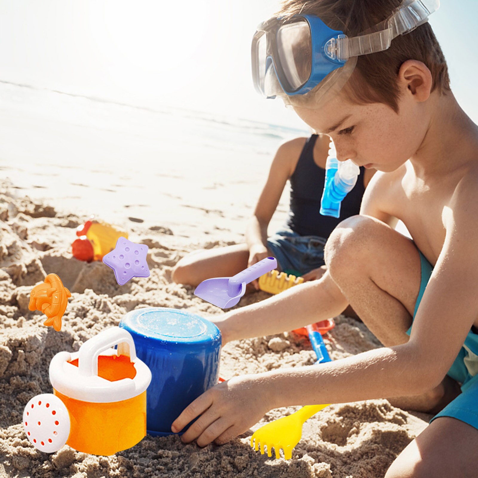 40 #7Pcs Zachte Strand Speelgoed En Sneeuw Multifunctionele Ouder-kind Interactieve Outdoor Speelgoed Set Emmer Schop Zand baggerschip Water Speelgoed