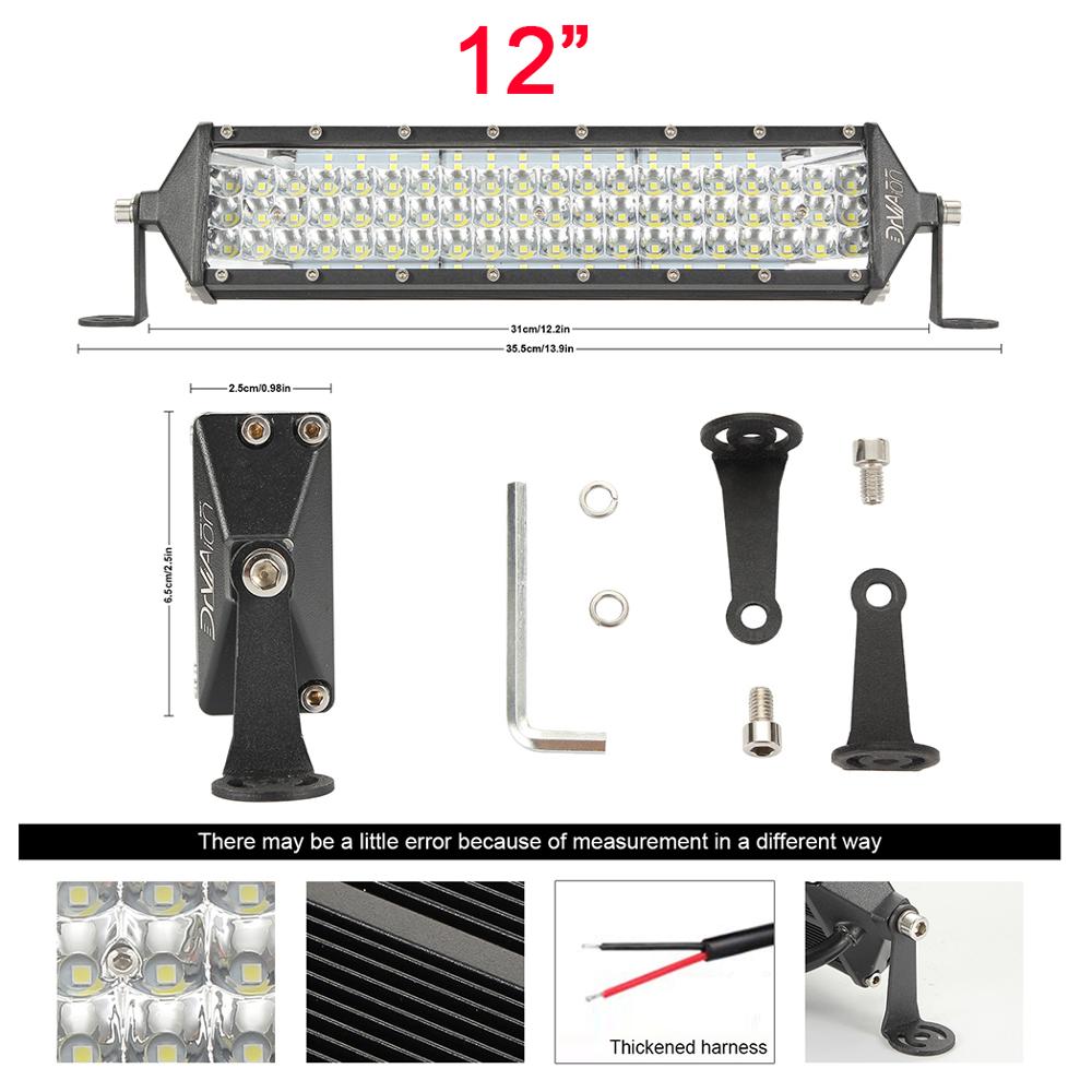 12 22 32 inch Led Work Light 9-48V DC Led Bar Combo Spot Flood for Jeep ATV Trucks Tractor Driving Light Car Styling: 12 inch