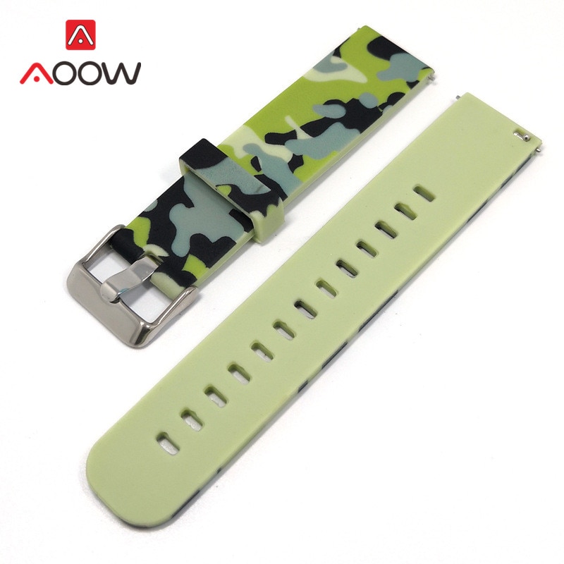 20mm 22mm Camo Printing Silicone Sport Strap for Samsung Galaxy Watch Active 42mm 46mm Gear S2 S3 Bracelet Band for Smart Watch