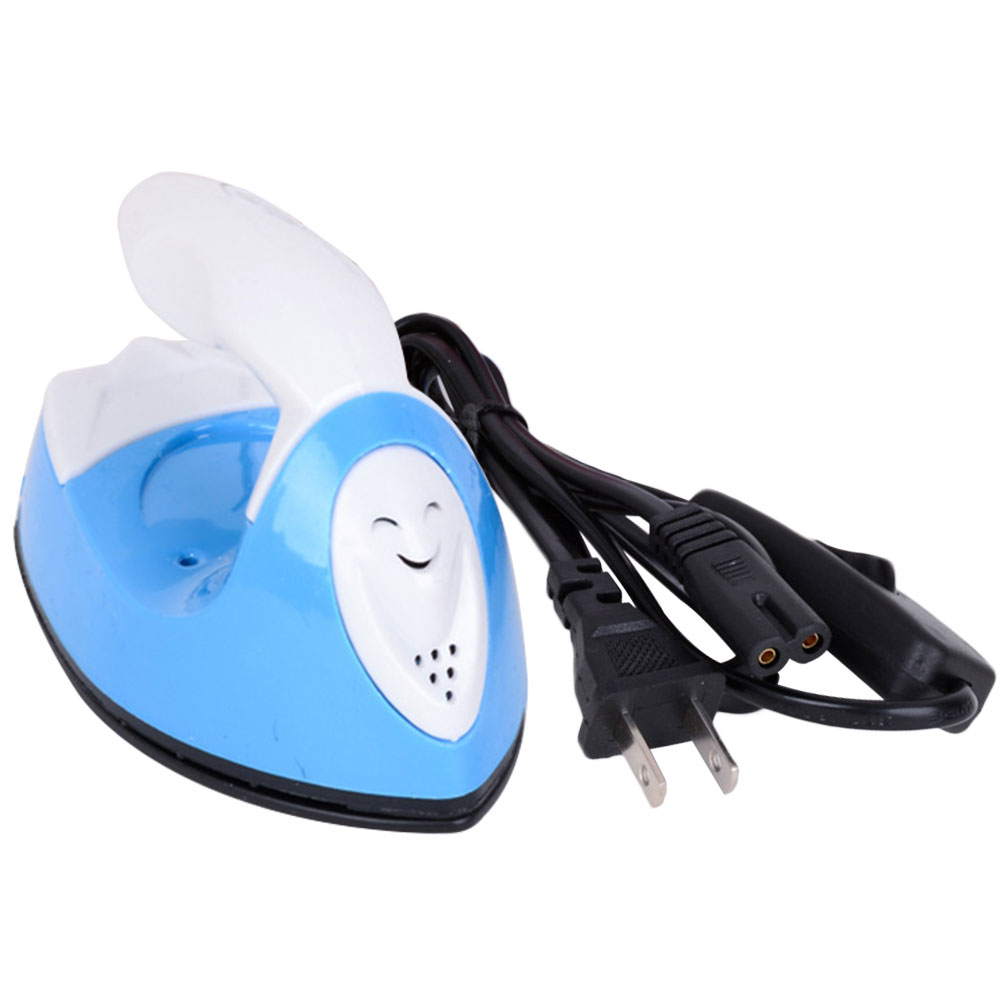 DIY Handheld Mini Iron Portable Electric Small Heat Transfer Machine Versatile Rapid Heating-Up Craft Clothes Sewing Supplies: Blue / UK