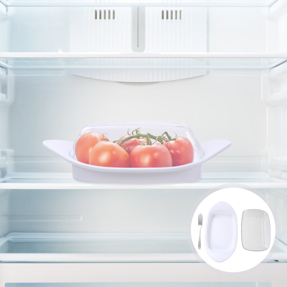 1 Set Cheese Butter Container Dish Storage Box with Lid and Scoop Cutter