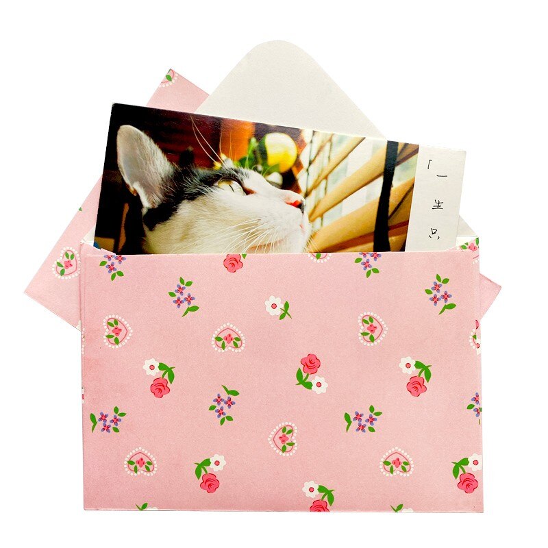 10pcs/lot Pink flower envelope letterhead roses letter paper love letters Color Card 16*11cm
