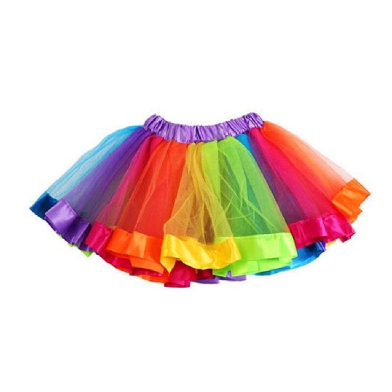 Schattige Baby Rok Meisjes Kids Petticoat Regenboog Pettiskirt Strik Rok Tutu Dancewear Rok