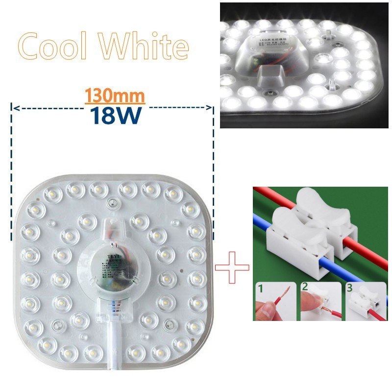 PANEL circular de luz LED SMD, tablero de lámpara circular de techo, 50W, 36W, 24W, 18W, 12W, CA 220V, 230V, 240V: RGB