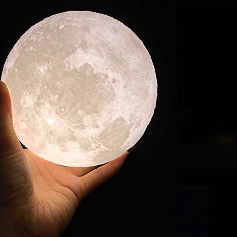 3D Print Rechargeable Moon Lamp LED Night Light Touch Switch Moon Light For Bedroom Decoration Birthday