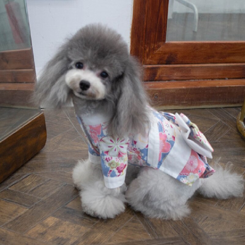 Robe Style japonais pour chien, jupe pour chat, Chihuahua, Yorkshire, Terrier, poméranien, Shih Tzu, vêtement pour chien