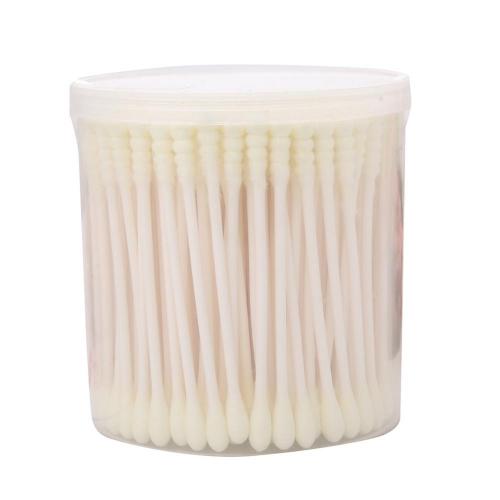 200Stck Scharf Runde Spirale Kopf Baumwolle Tupfer Ohr wählt Kosmetik Reinigung Stöcke Baby Baumwolle Tupfer Holz Stöcke Weiche Gesundheit schönheit: Gelb 1