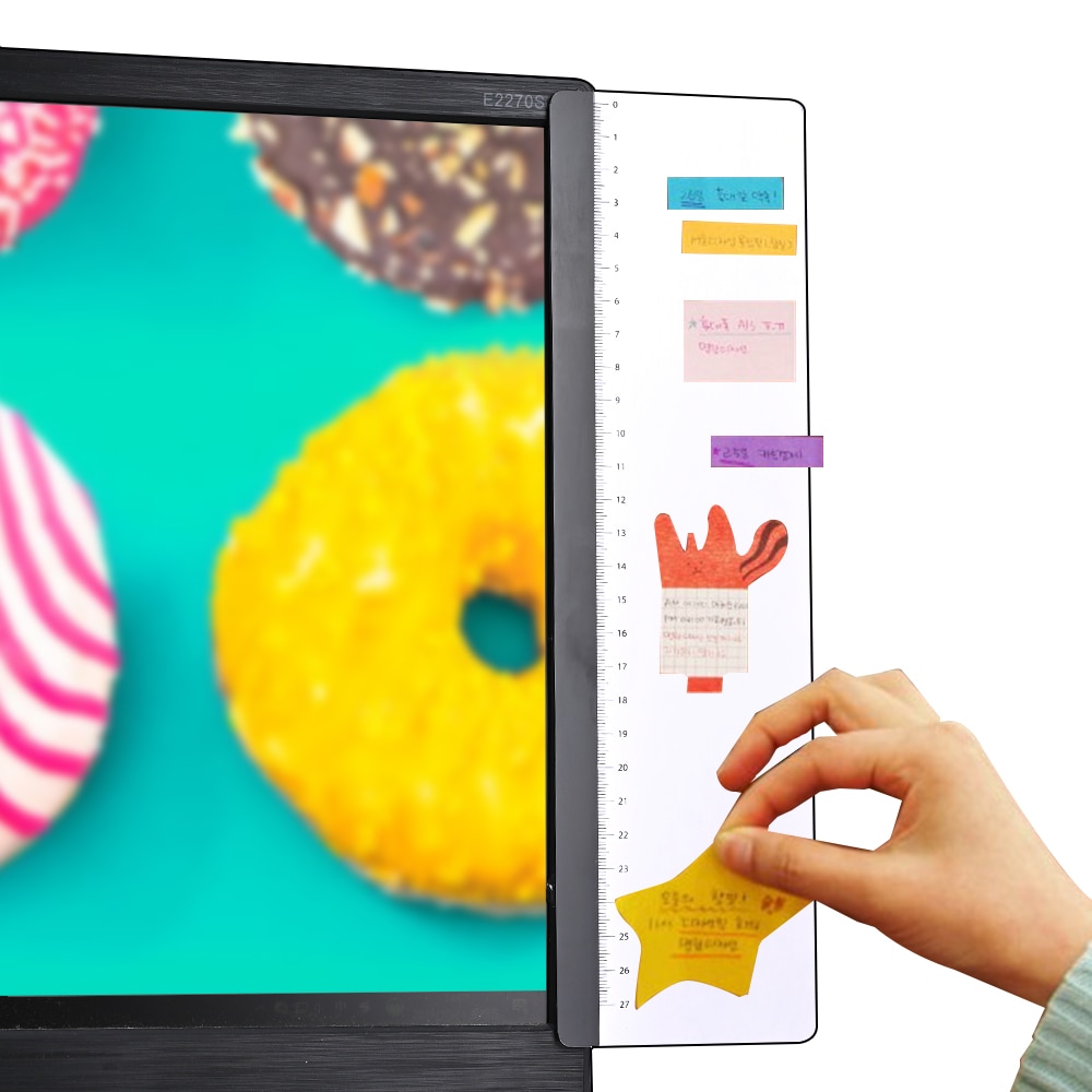 2PCS Monitor Message Memo Transparent Adhesive Board Monitor Message Sticker Computer Moniter Side Memo Pad Board Note Board