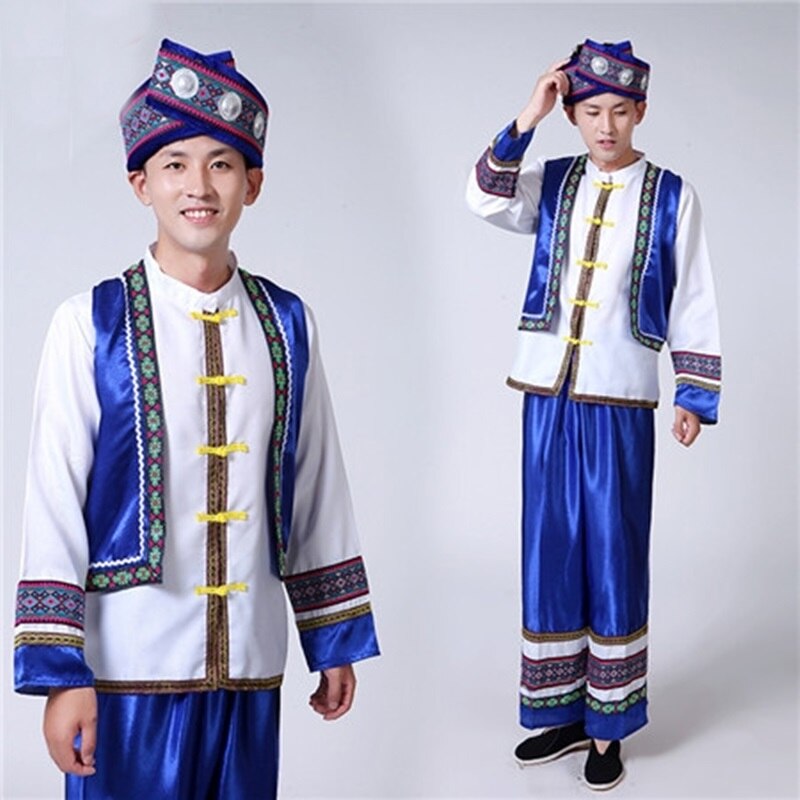 Hmong men clothes national Chinese folk dance thnic modern hmong clothes dance costumes classical hmong clothes FF1974
